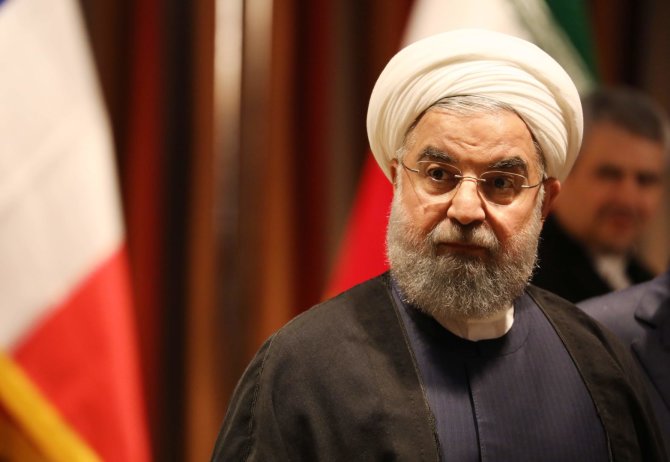 AFP/„Scanpix“ nuotr./Irano prezidentas Hassanas Rouhani JT Generalinėje Asamblėjoje
