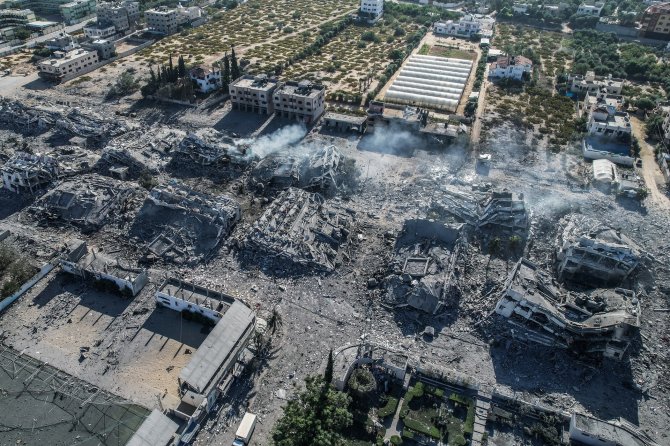 dpa/Scanpix/Gazos al-Zahros rajonas po bombardavimo