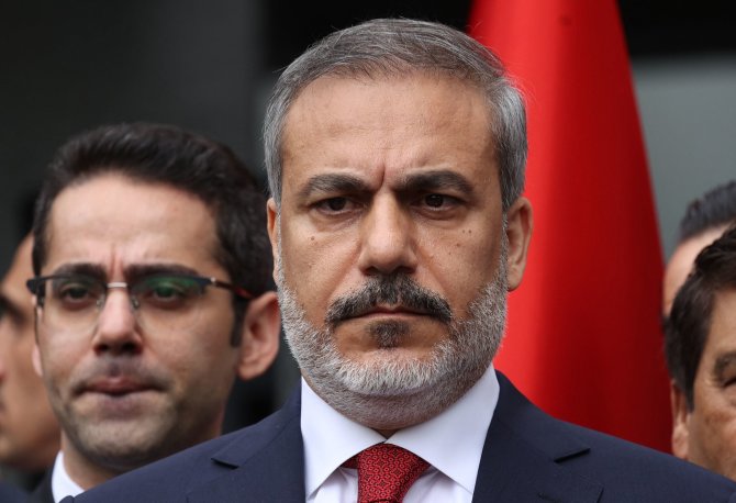 „AFP“/„Scanpix“/Turkijos užsienio reikalų ministras Hakanas Fidanas