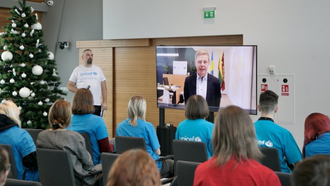 Kastyčio Mačiūno nuotr./UNICEF Vaikams draugiško miesto–kandidato ženklo įteikimo Vilniaus miestui ceremonija