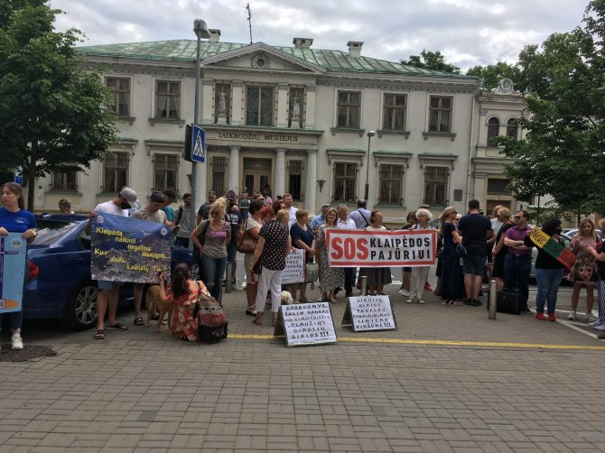 Aurelijos Jašinskienės/15min.lt nuotr./Visuomenininkų akcija prie Klaipėdos miesto savivaldybės