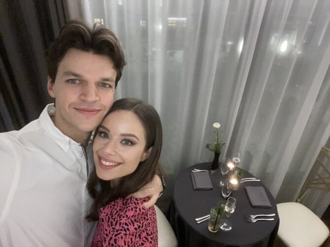 Justė Žičkutė su širdies draugu Tomu / Asmeninio albumo nuotr.