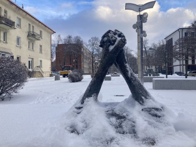 Aurelijos Jašinskienės / 15min.lt nuotr./Sniegas Klaipėdoje