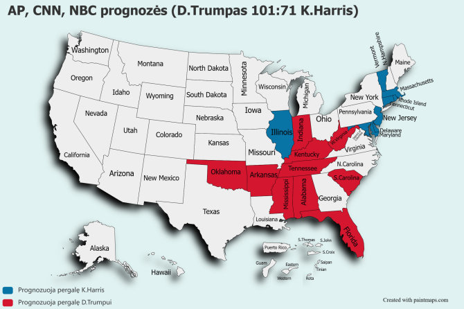 15min/AP, CNN, NBC prognozės (D.Trumpas 101:71 K.Harris)