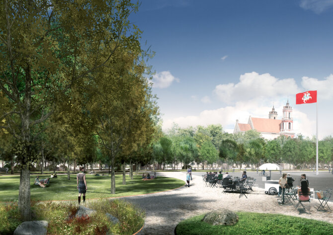 Vilniaus miesto savivaldybs nuotr. /Lukiškių aikštės sutvarkymo projekto vizualizacija