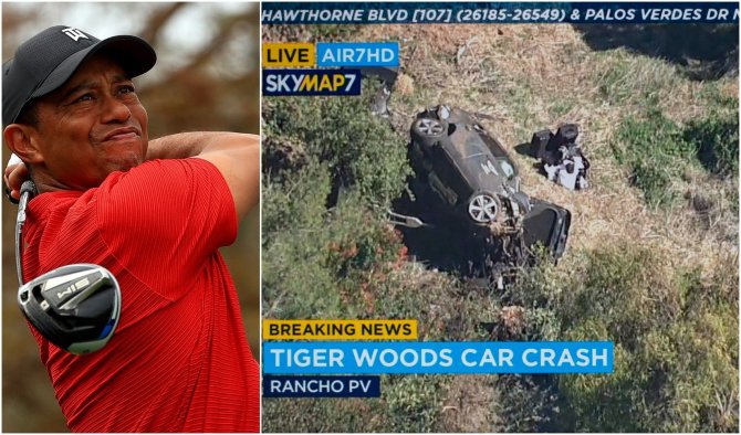 „Scanpix“ nuotr./Tigeris Woodsas pateko į avariją.