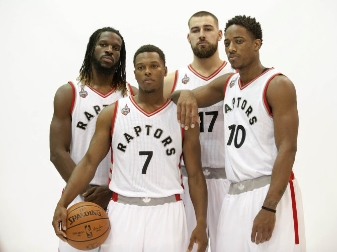 DeMarre'as Carrollas, Kyle'as Lowry, Jonas Valančiūnas, DeMaras DeRozanas