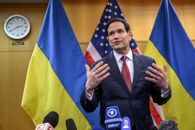  JAV valstybės sekretorius Marco Rubio / FABRICE COFFRINI / AFP
