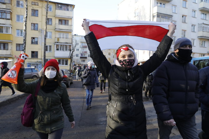 „Scanpix“/AP nuotr./Protestas Baltarusijoje