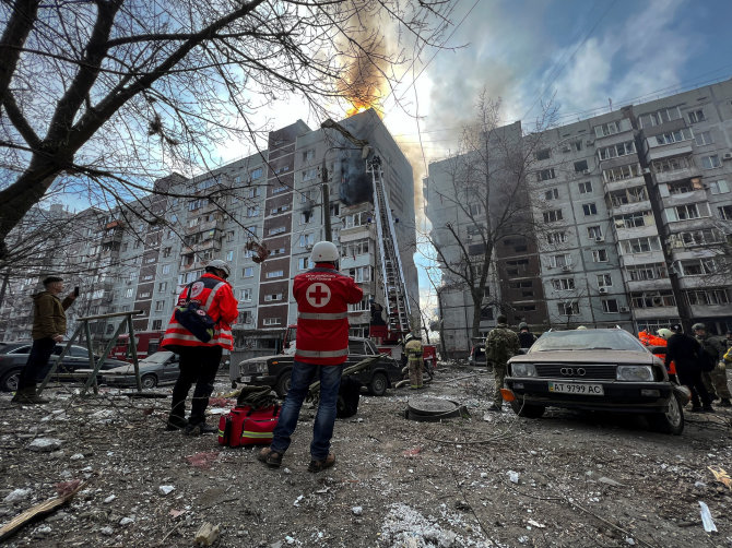 „Reuters“/„Scanpix“/Rusų raketų ataka Zaporižioje