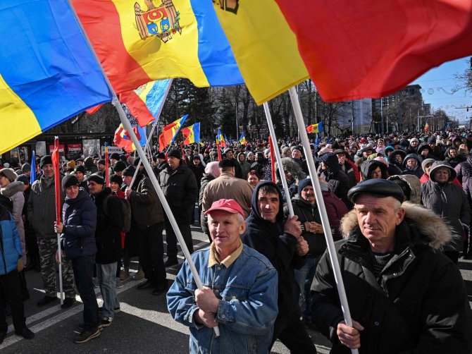 „AFP“/„Scanpix“/Prorusiškas protestas Kišiniove, Moldovoje