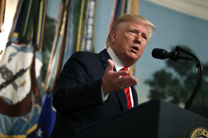 „Scanpix“/AP nuotr./Donaldo Trumpo spaudos konferencija