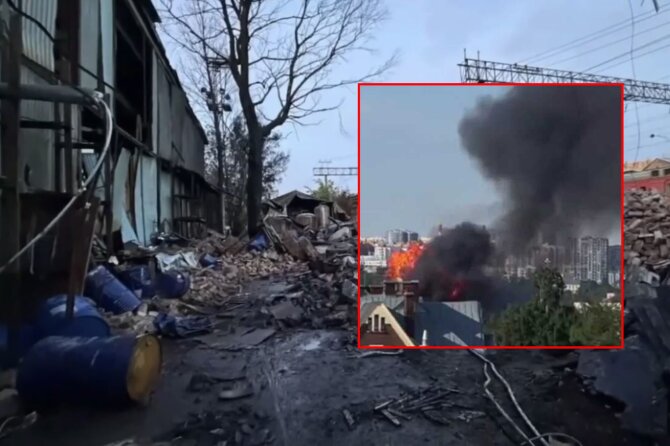 Stopkadras / Soc. tinklų nuotr./Sankt Peterburge – sprogimas „Roskosmos“ gamykloje