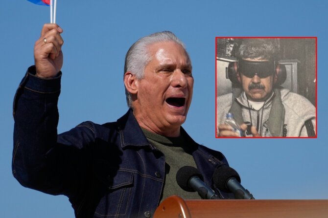 AP/Scanpix/D.Trumpo paskyros nuotr./Miguelis Diazas-Canelis, Nicolasas Maduro