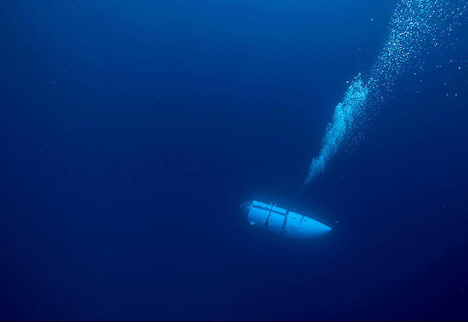 „Scanpix“ nuotr./„OceanGate Expeditions“ povandeninis laivas „Titan“, plaukęs prie nuskendusio „Titaniko“