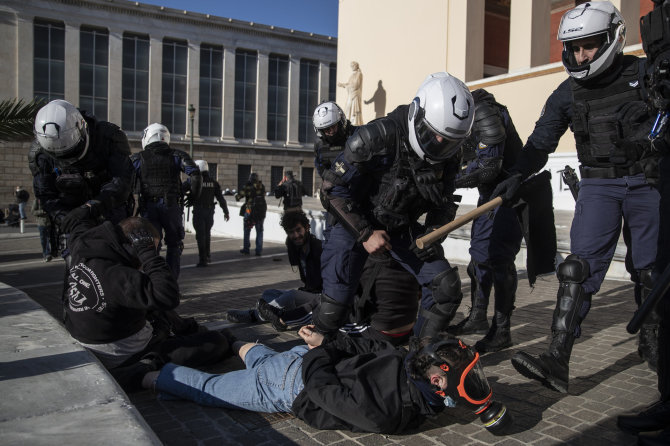 „Scanpix“/AP nuotr./Protestai Graikijoje