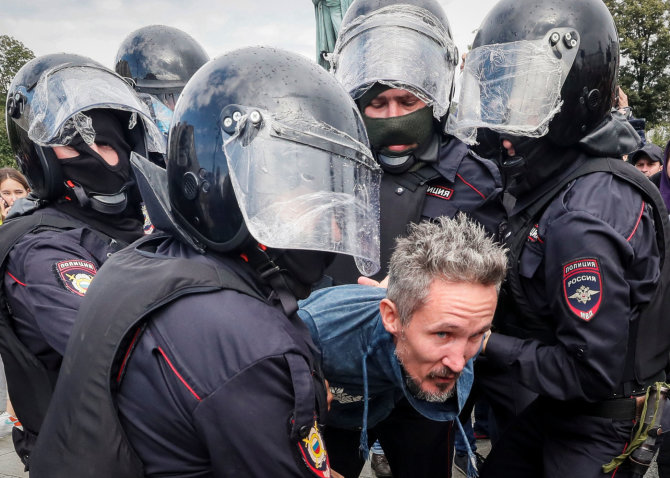 „Reuters“/„Scanpix“ nuotr./Nesankcionuotas protestas Maskvoje