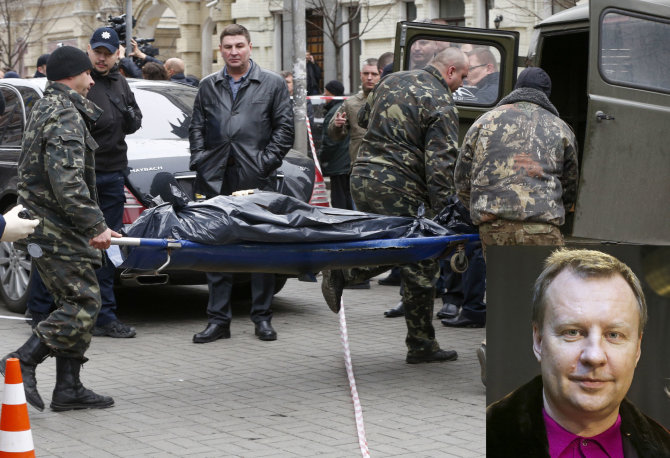 „Scanpix“/AP nuotr./Kijevo centre nužudytas buvęs Rusijos Valstybės Dūmos deputatas Denisas Voronenkovas