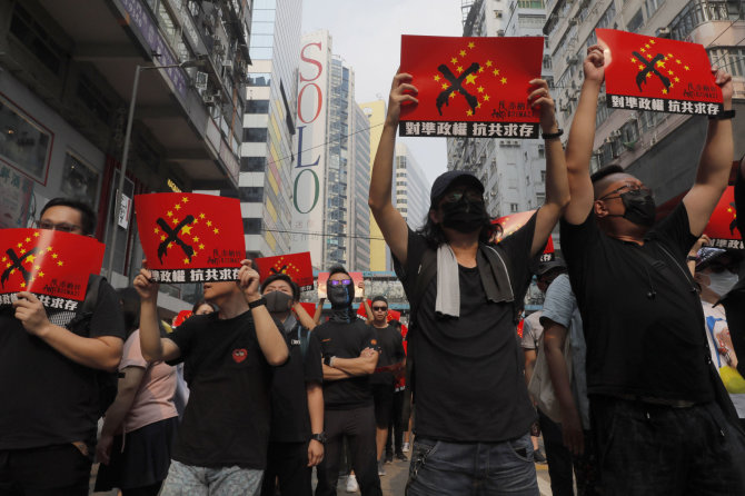 „Scanpix“/AP nuotr./Protestas Honkonge