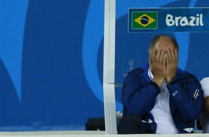 „Reuters“/„Scanpix“ nuotr./Brazilijos futbolo rinktinės treneris Luisas Felipe Scolari