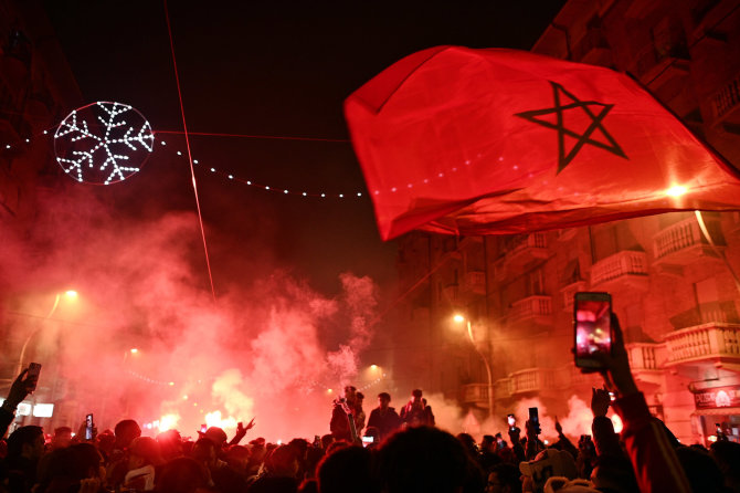 „Scanpix“ nuotr./Maroko sirgaliai švenčia pergalę ketvirtfinalyje