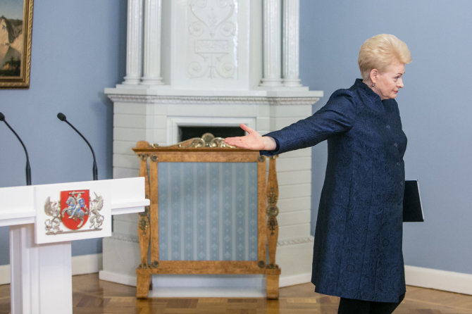 Juliaus Kalinsko / 15min nuotr./Prezidentė Dalia Grybauskaitė spaudos konferencijos metu