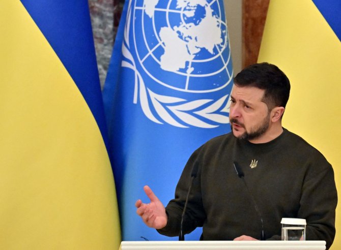 „AFP“/„Scanpix“/Ukrainos prezidentas Volodymyras Zelenskis