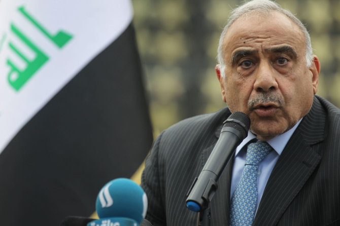AFP/„Scanpix“ nuotr./Irako premjeras Adelis Abdel Mahdi