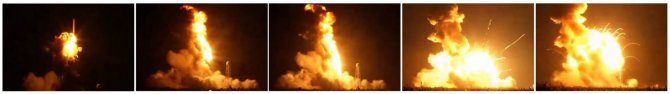„Reuters“/„Scanpix“ nuotr./Raketos „Antares“ sprogimas