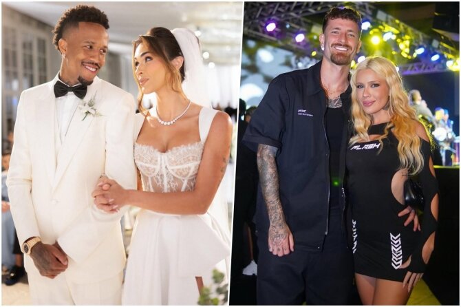 „Instagram“ nuotr./Ederis Militao su Taina Castro ir Leo Pereira su Karoline Lima