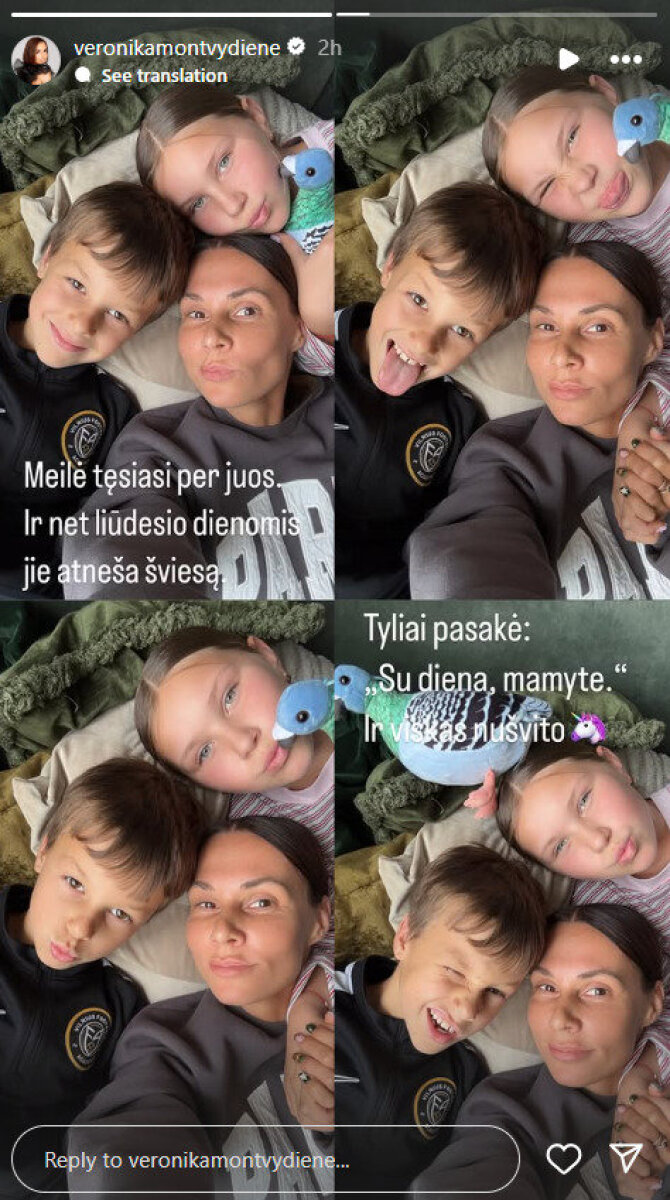 Instagram nuotr./Veronikos Montvydienės įrašas Mamos dieną