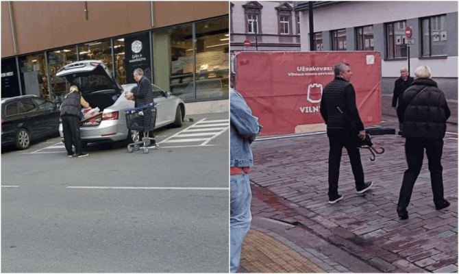 „Sveiks Valio“ nuotr./„Žalgirio“ vadovė Vilma Venslovaitienė ir vyr. treneris Vladimiras Čeburinas buvo pastebėti ir drauge apsipirkinėjantys ar vaikštinėjantys Vilniaus senamiestyje, 2025 m.