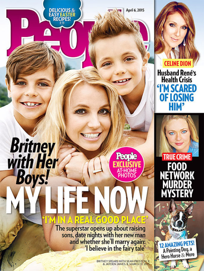 Žurnalo „People“ viršelis/Britney Spears su sūnumis Seanu Prestonu ir Jaydenu Jamesu