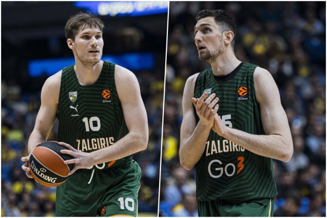 zalgiris.lt nuotr./Ąžuolas Tubelis, Laurynas Birutis