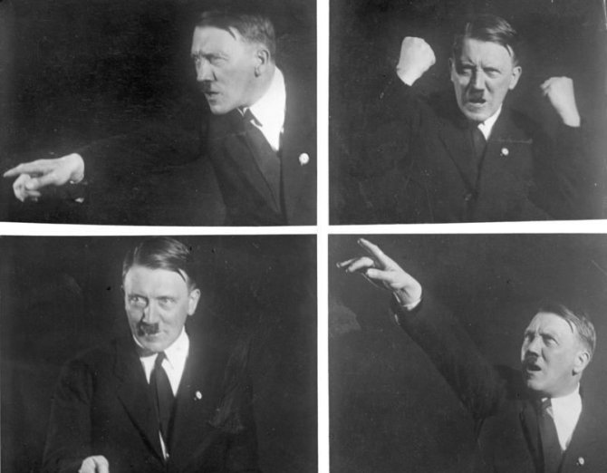 Vokietijos Bundesarchyvo/Wikimedia.org nuotr./Gestikuliuojantis Adolfas Hitleris (1930 m.)