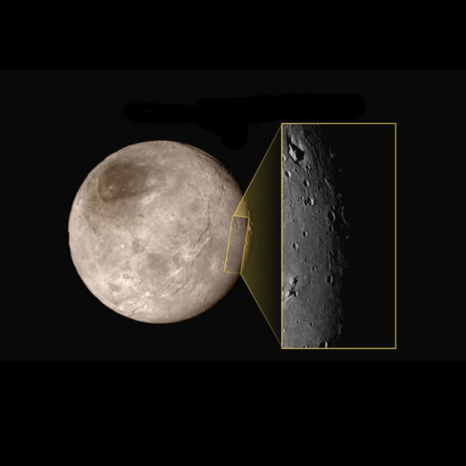 NASA/New Horizons nuotr./Išdidintas Plutono palydovo Charono fragmentas