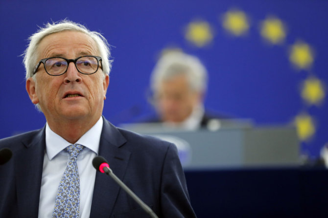 „Scanpix“/AP nuotr./Europos Komisijos vadovo Jeano-Claude'o Junckerio metinis kreipimąsis į Europos Parlamentą 