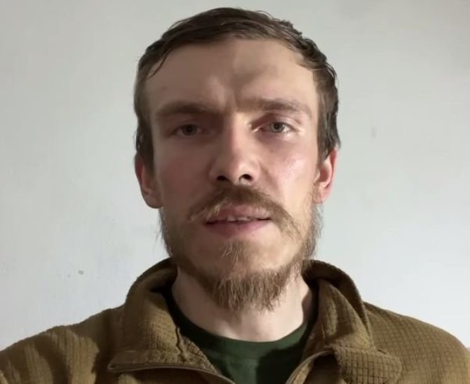 Kadras iš vaizdo įrašo/„Azov“ pulko vadas Denisas Prokopenka