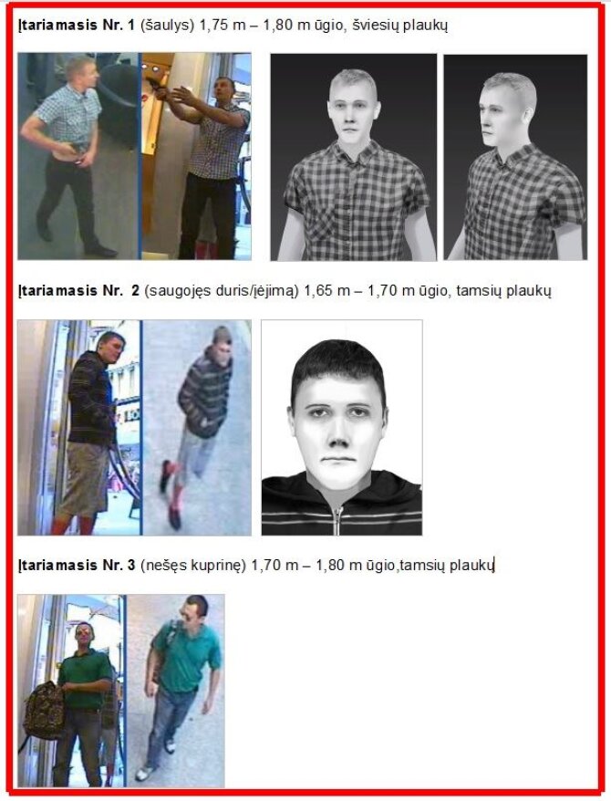 Lietuvos policijos nuotr./Ieškomi įtariamieji