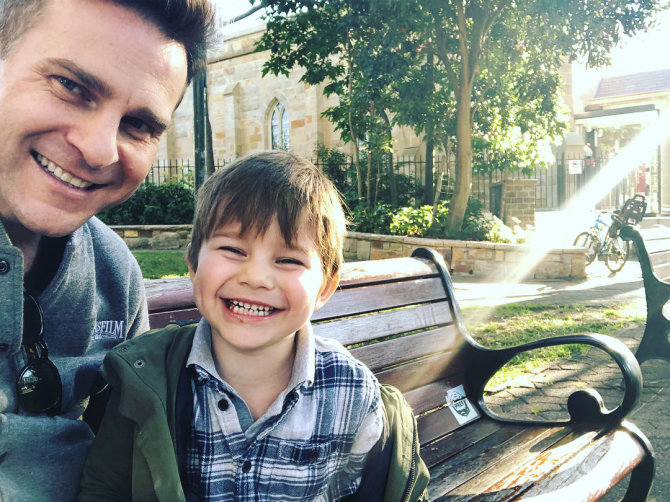 „Instagram“ nuotr./Davidas Campbellas su sūnumi Billy