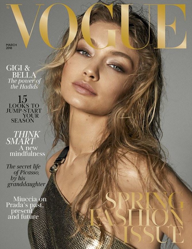 „Vogue“ viršelis/Steven Meisel nuotr./Gigi Hadid