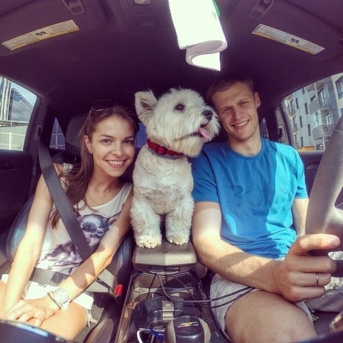 Instagram nuotr./Martynas ir Viktorija Pociai su augintine Knopke