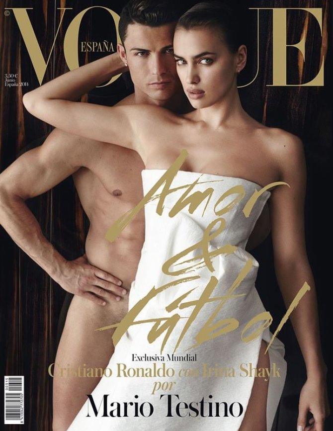 „Vogue“ viršelis/Mario Testino nuotr./Cristiano Ronaldo ir Irina Shayk