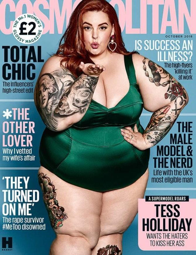 „Cosmopolitan UK“ viršelis/Tess Holliday