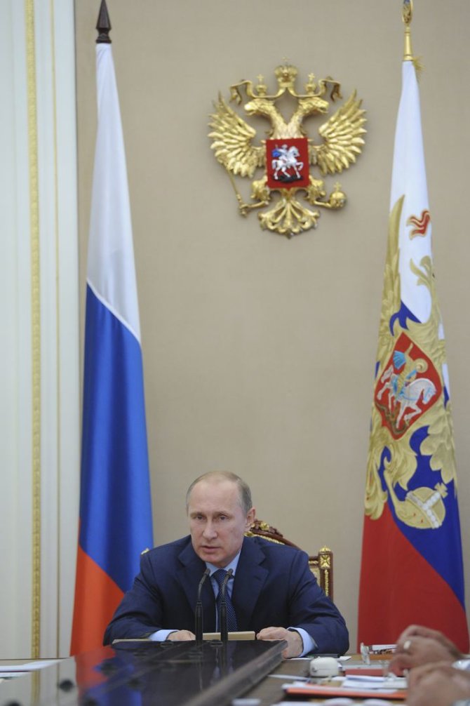 „Reuters“/„Scanpix“ nuotr./Vladimiras Putinas Rusijos Saugumo Taryboje