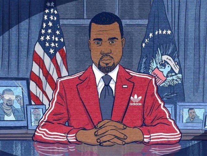 „Twitter“ nuotr./Kanye Westo karikatūra