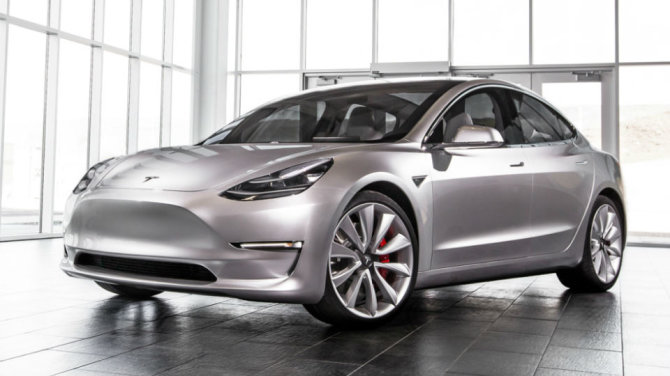 Tesla iliustr./„Tesla Model 3“