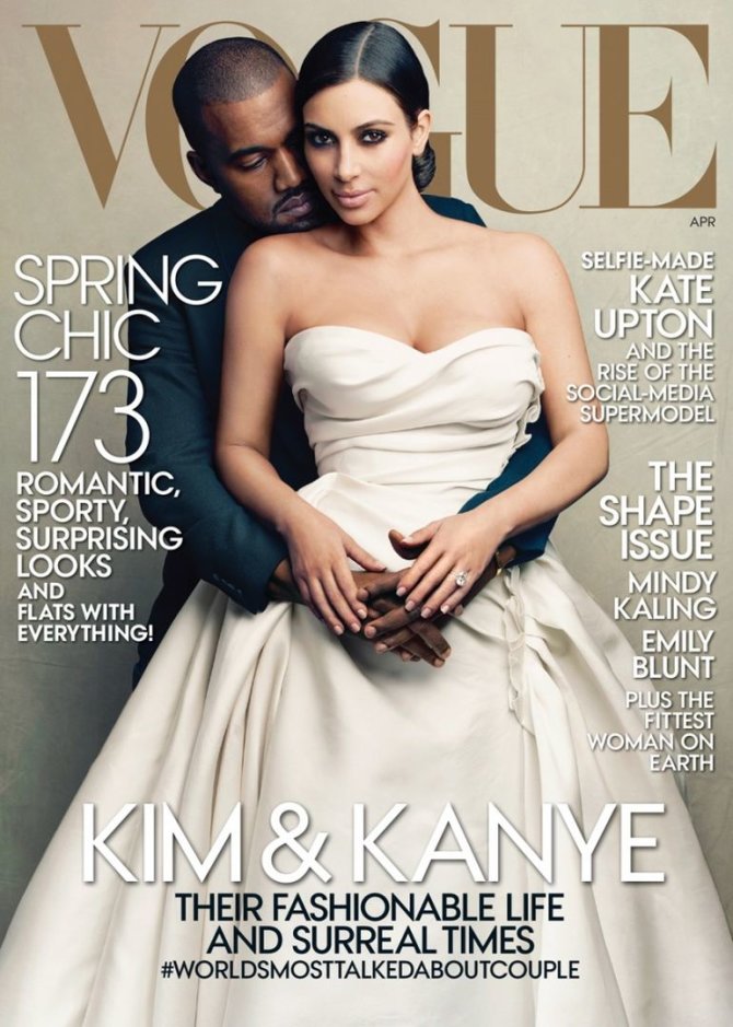 „Vogue“ viršelis/Annie Leibovitz nuotr./Kim Kardashian ir Kanye Westas
