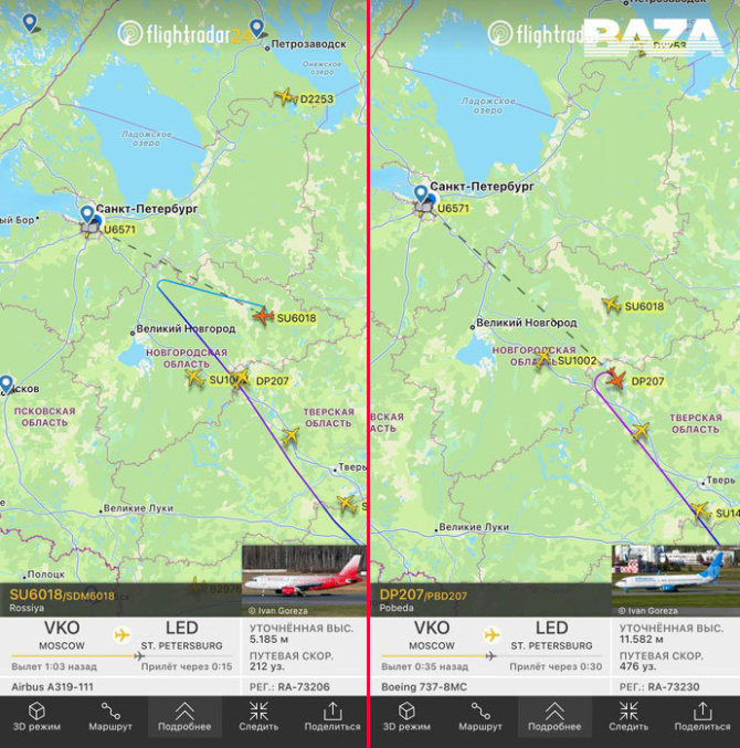 „Flightradar“ nuotr./Rusijoje apsukami lėktuvai