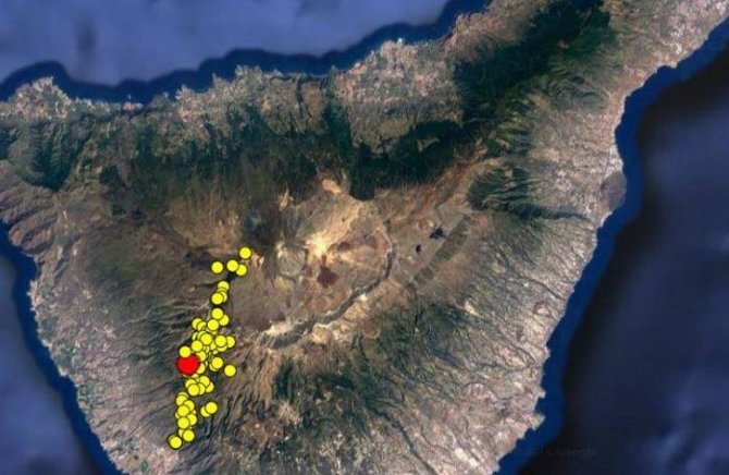 Involcan nuotr./Savaitgalį Tenerifėje užfiksuota daugybė nedidelių žemės drebėjimų